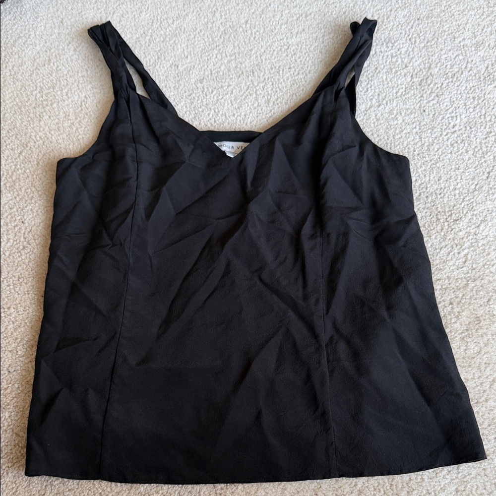 Amour Vert Black Double-Strap V-Neck Camisole